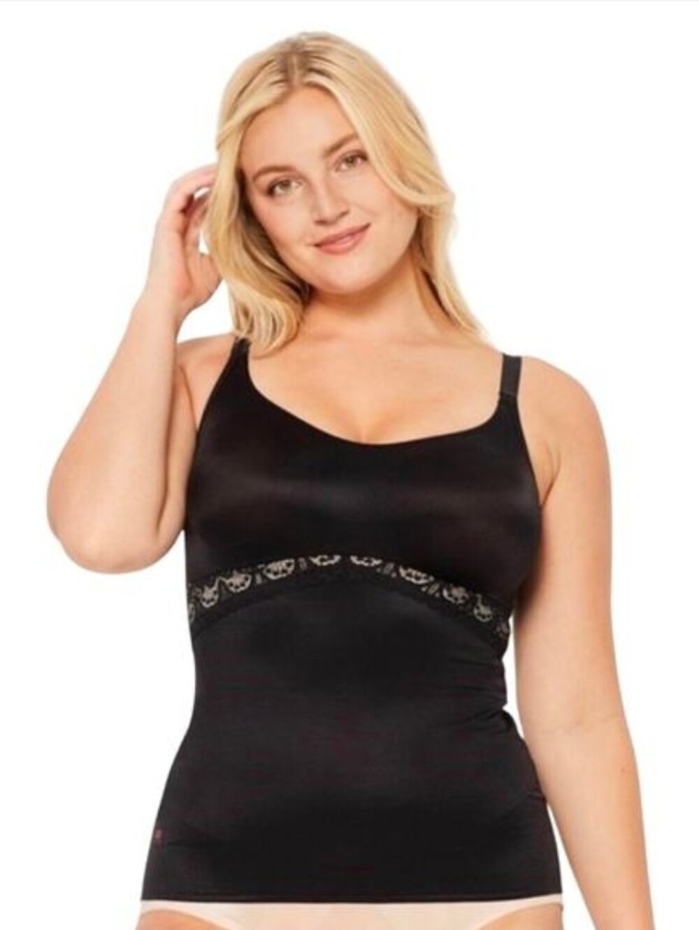 Ruby Ribbon Black Lace Shaping Cami - Sz 42